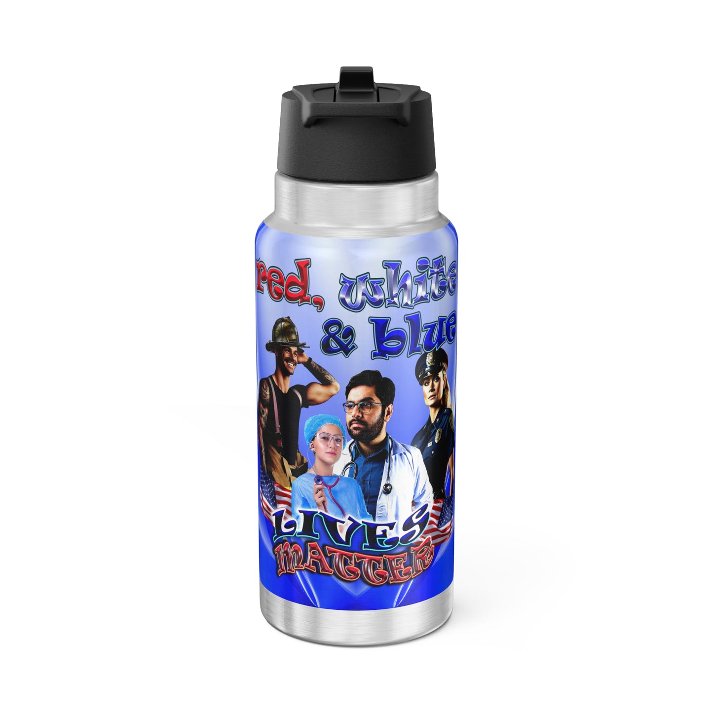 rw&b lives matter - Gator Tumbler, 32oz  (blue-white wave)