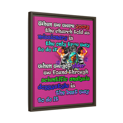 doggystyle - framed canvas art (pink)