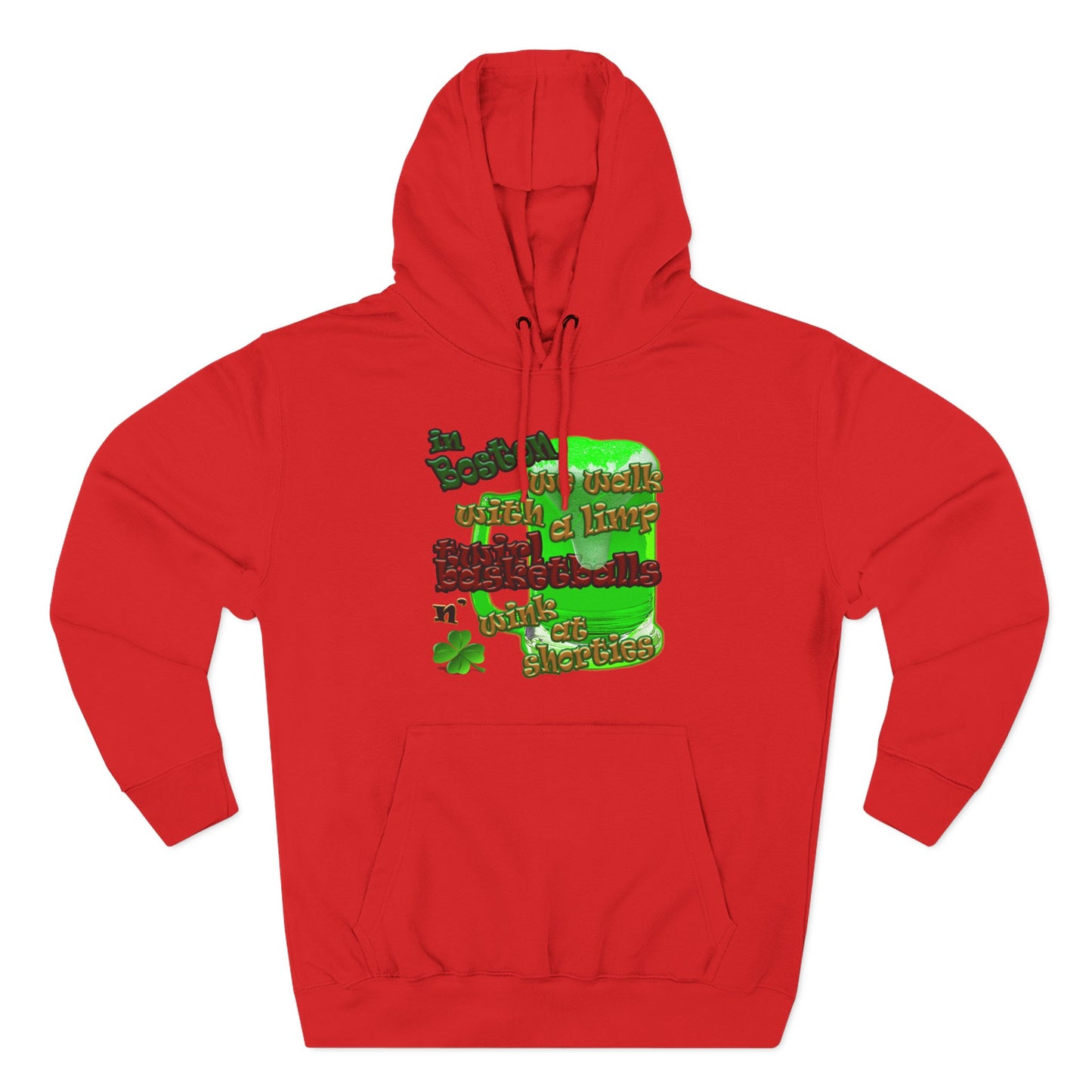 celtics logo - Three-Panel Fleece Hoodie
