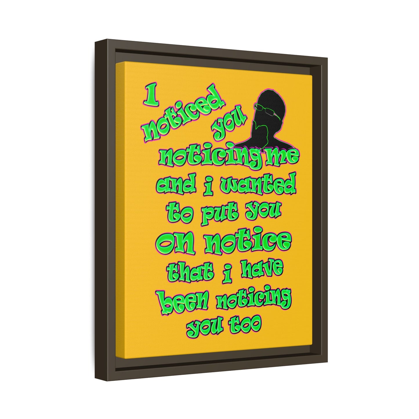 noticed you noticing - framed canvas art (yellow)