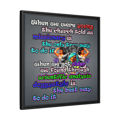 doggystyle - framed canvas art (grey-light grey)