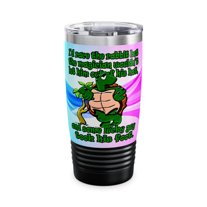 turtle race - Ringneck Tumbler, 20oz (light blue-pink wave)