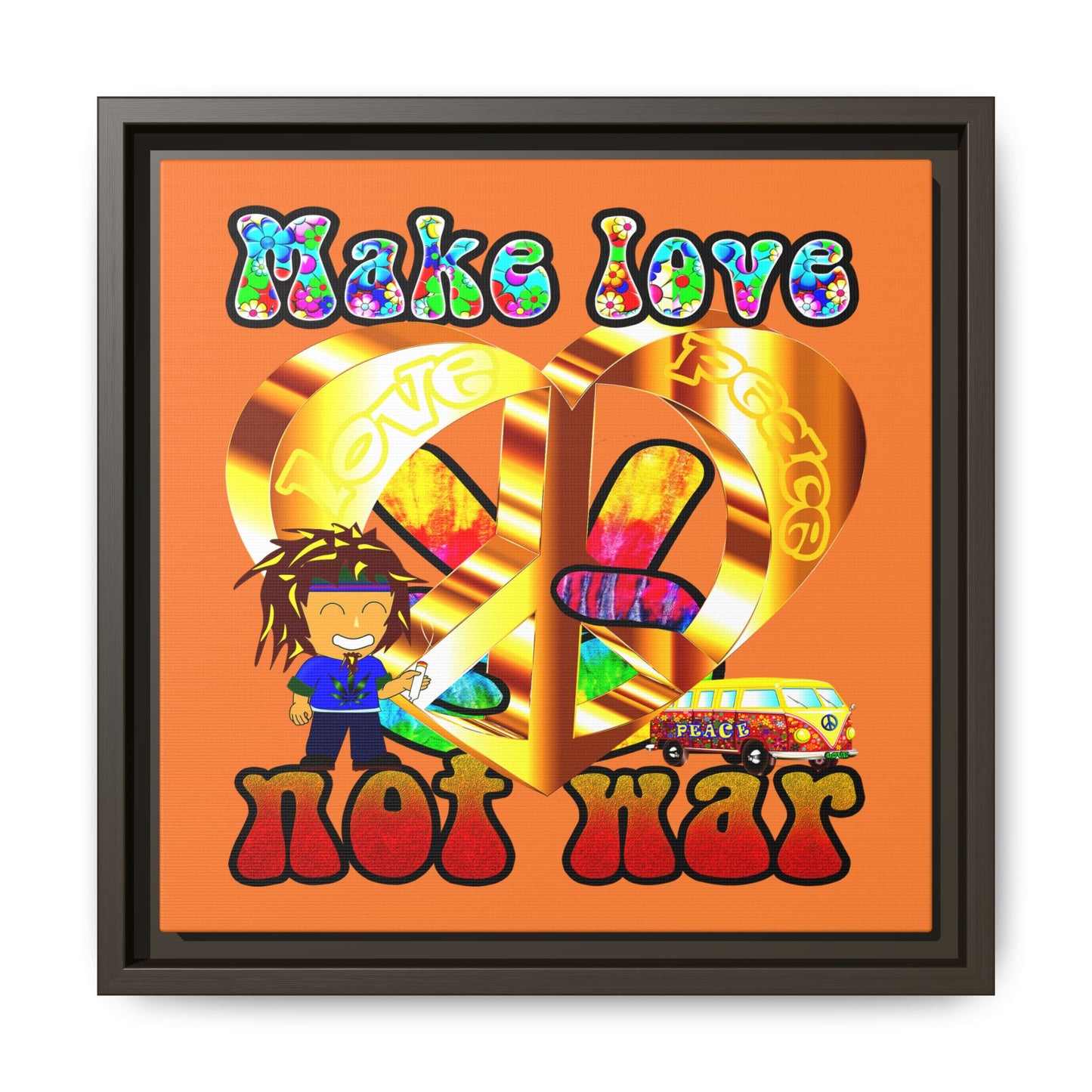love peace - framed canvas art (crusta)