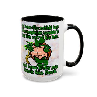turtle race - Accent Mug (white marble)