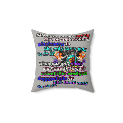doggystyle - Faux Suede Square Pillow - (light grey)