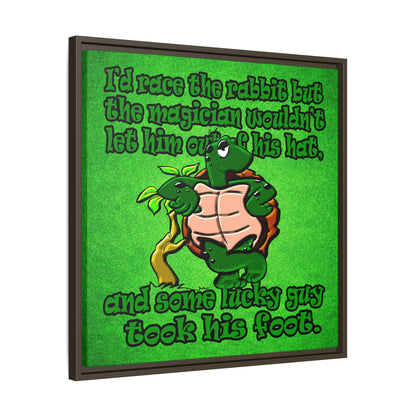 turtle race - framed canvas art (green turf)
