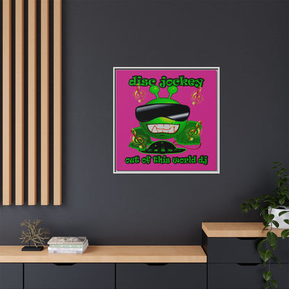 disc jockey - framed canvas art (pink)