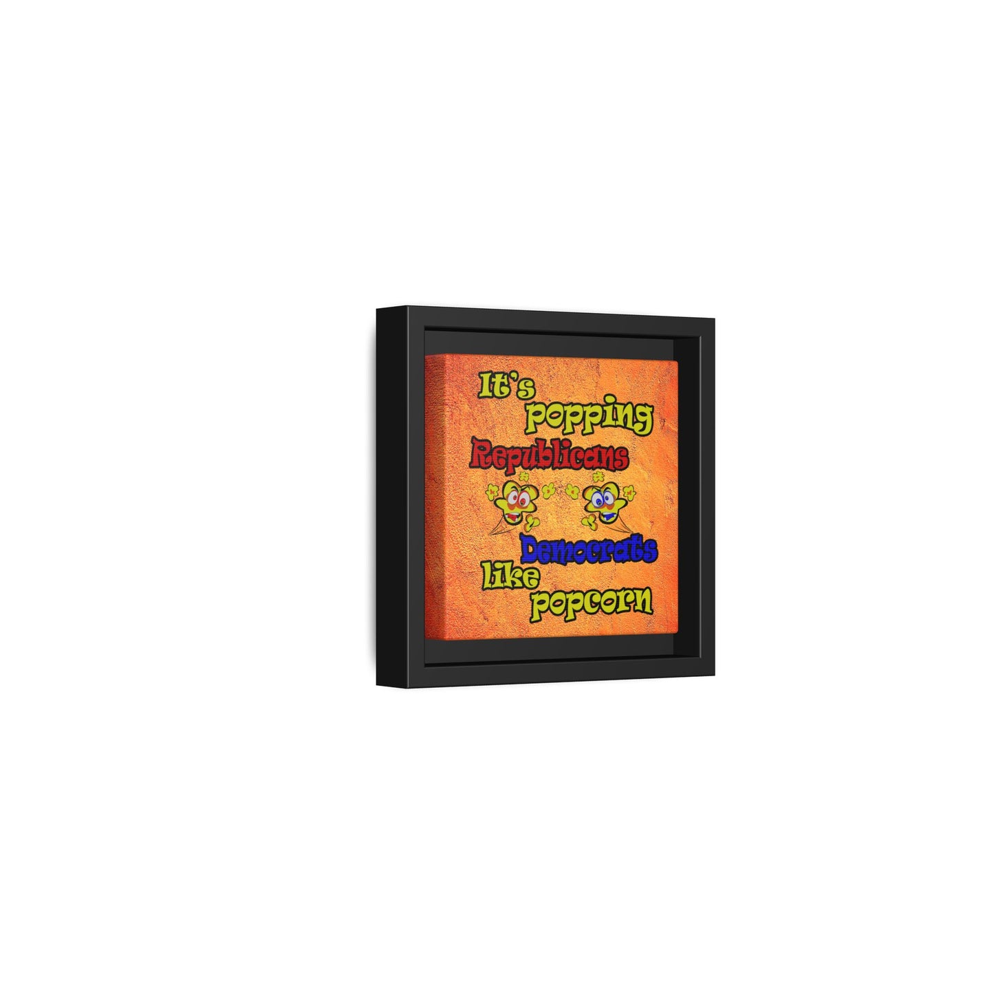 popping like popcorn - framed canvas art (burnt orange)