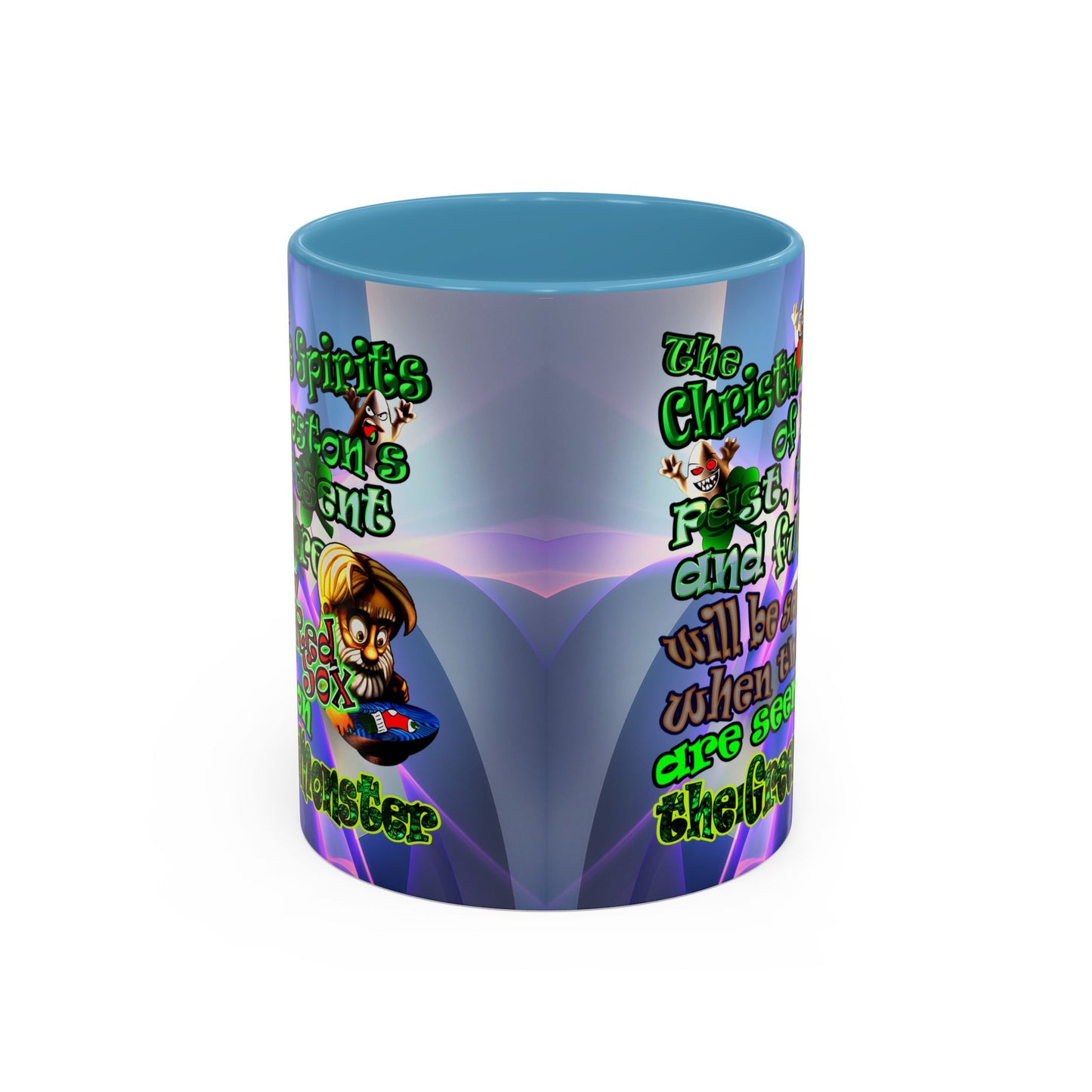 christmas spirits of boston - Accent Mug (grey-pink wave)