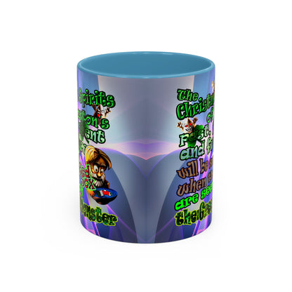 christmas spirits of boston - Accent Mug (grey-pink wave)