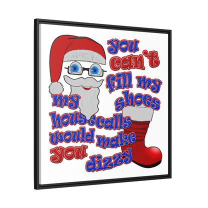 santa's shoes - framed canvas art (white)