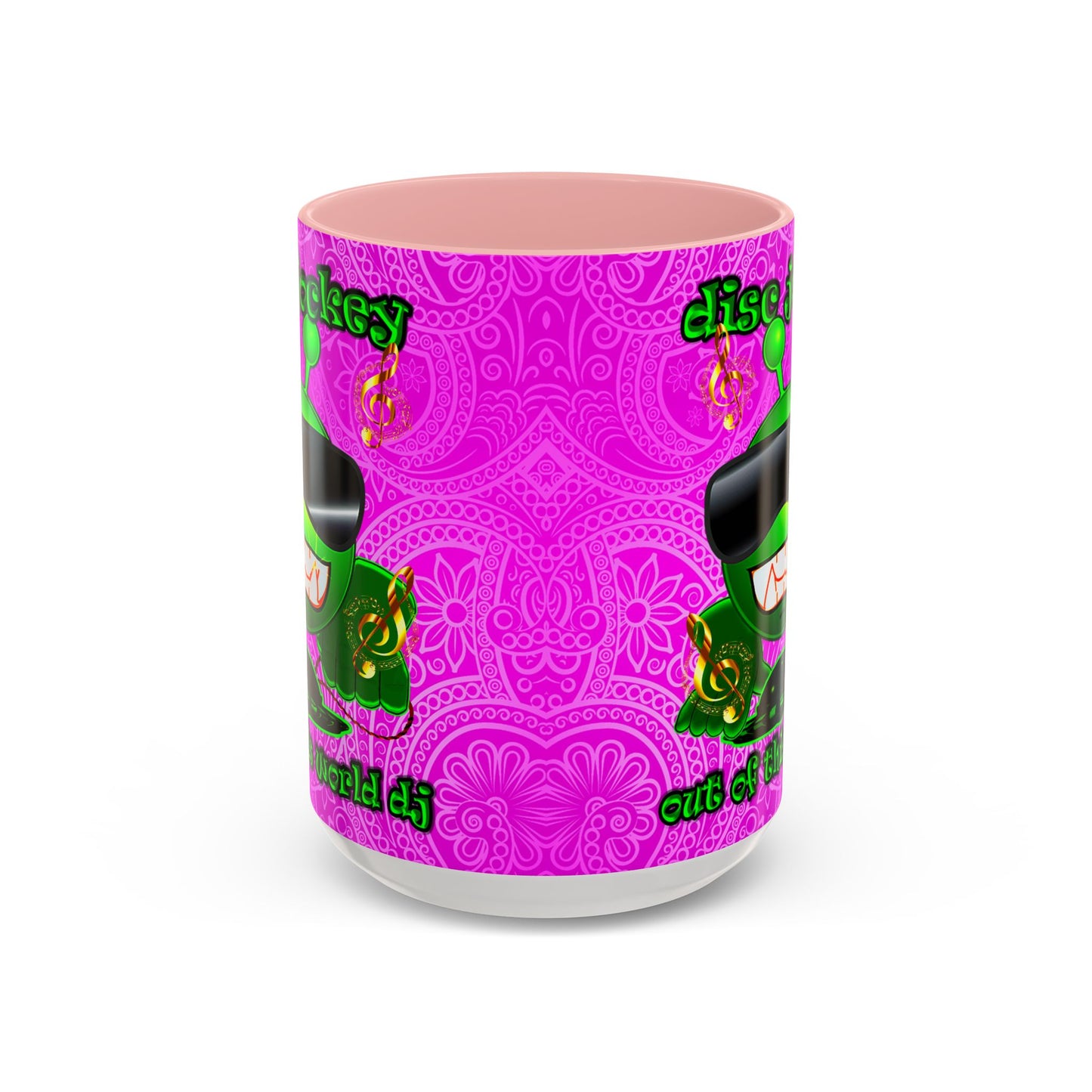 disc jockey - Accent Mug (pink swirl)
