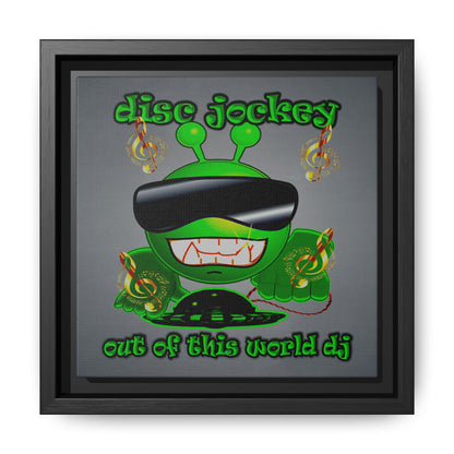 disc jockey - framed canvas art (grey-light grey)
