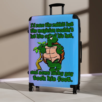 turtle race - Suitcase (light blue-purple wave)