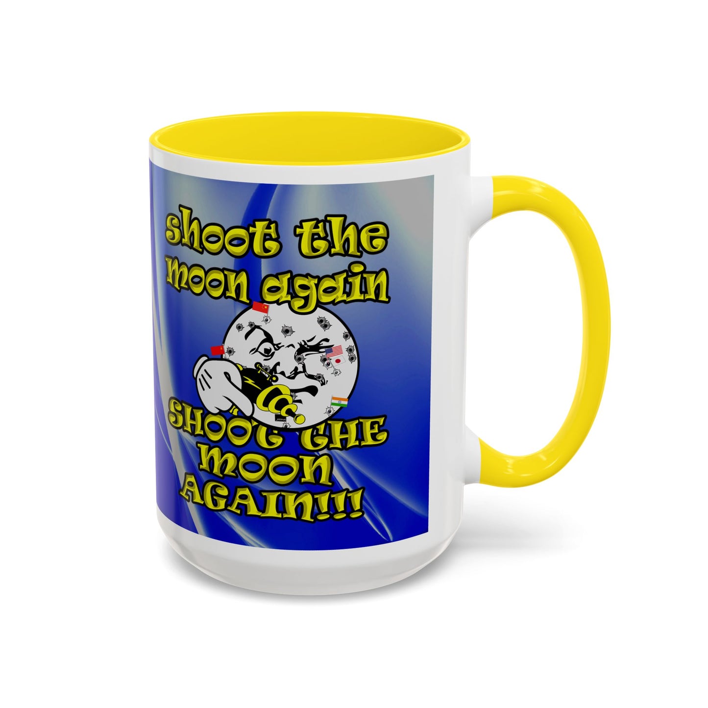 shoot the moon again - Accent Mug (blue-white wave)