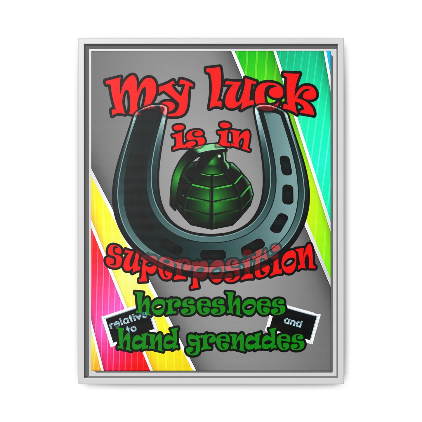 my luck - framed canvas art (rainbow split)