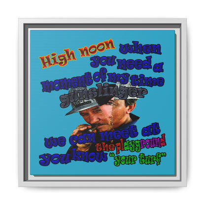 high noon - framed canvas art (turquoise)