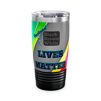 irrelevant - Ringneck Tumbler, 20oz (rainbow split)