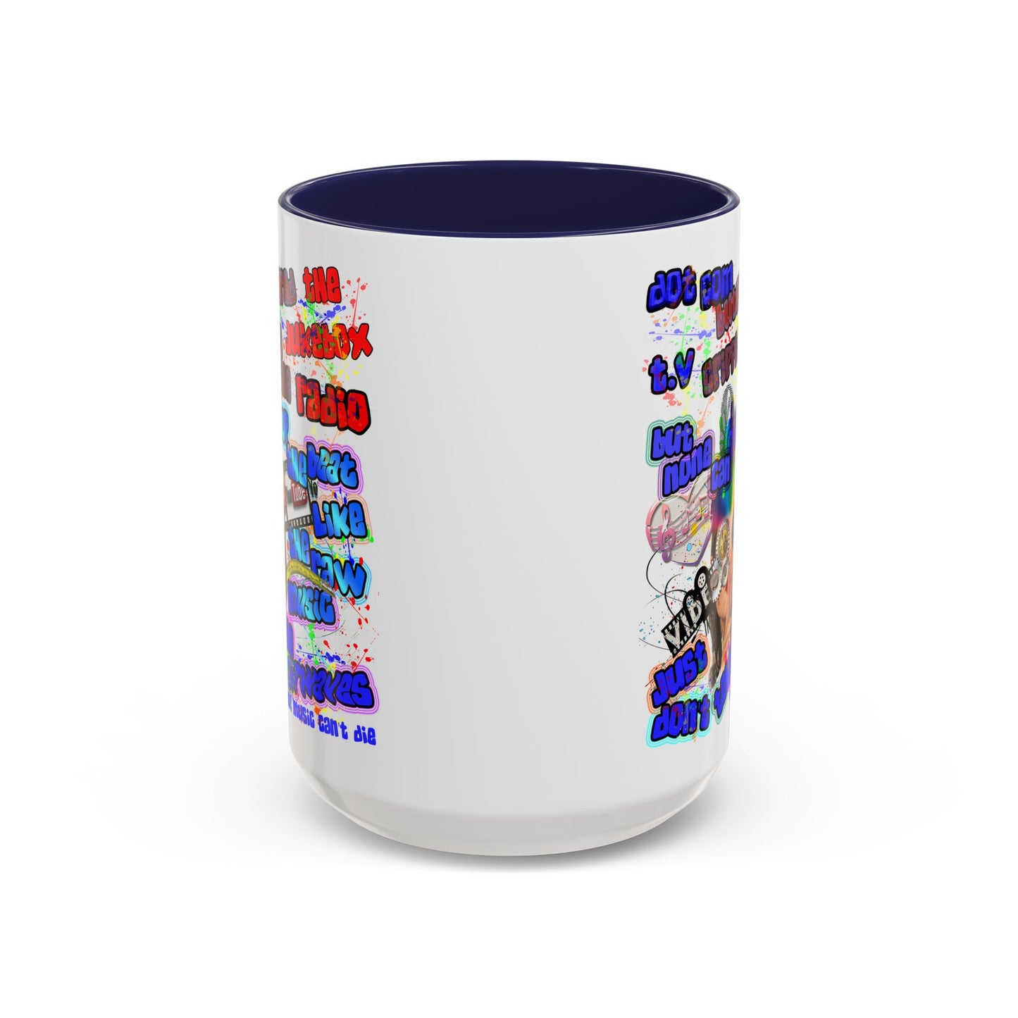 drop the beat - Accent Mug (white)