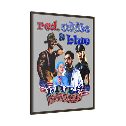 rw&b lives matter - framed canvas art (light grey)