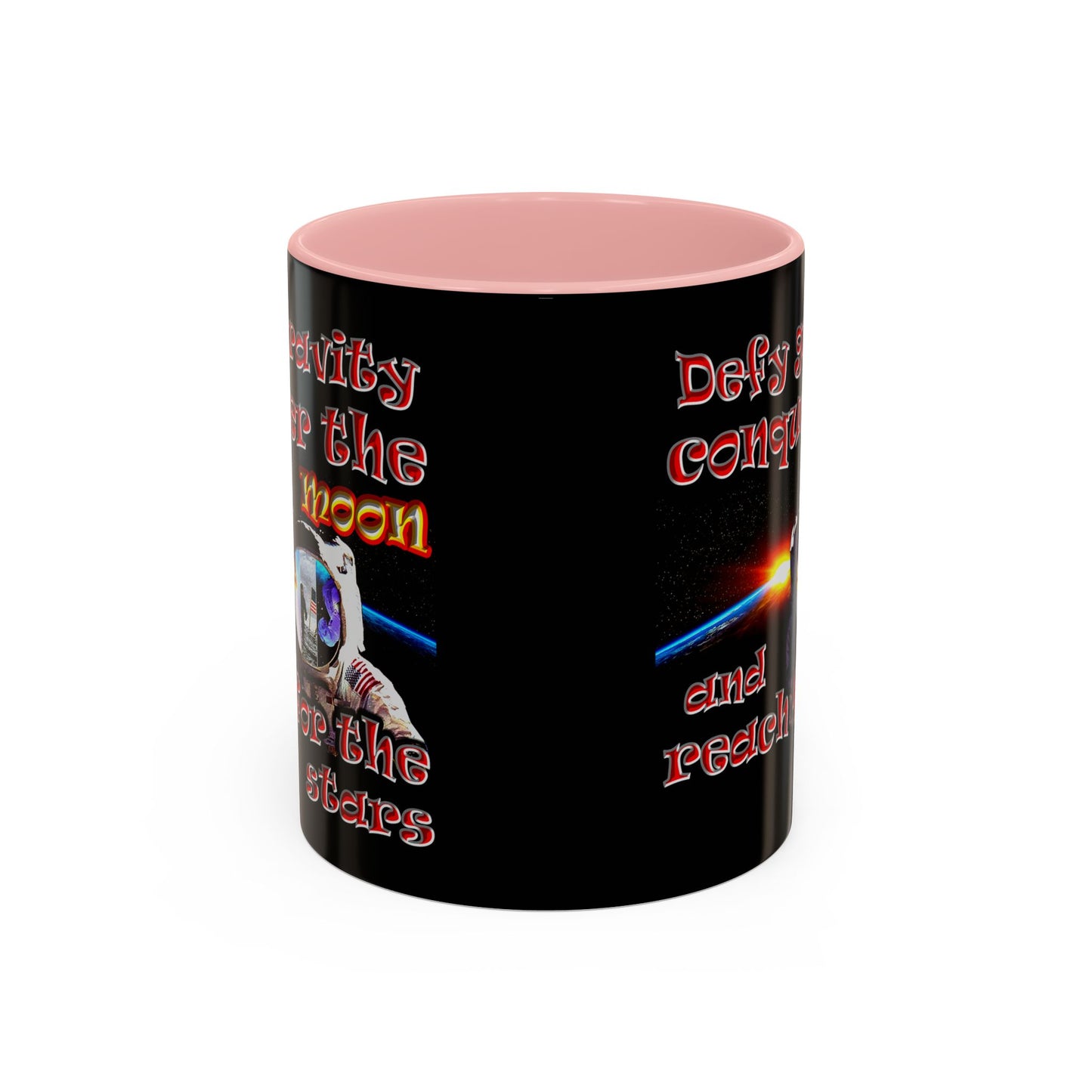 defy conquer reach - Accent Mug (black)