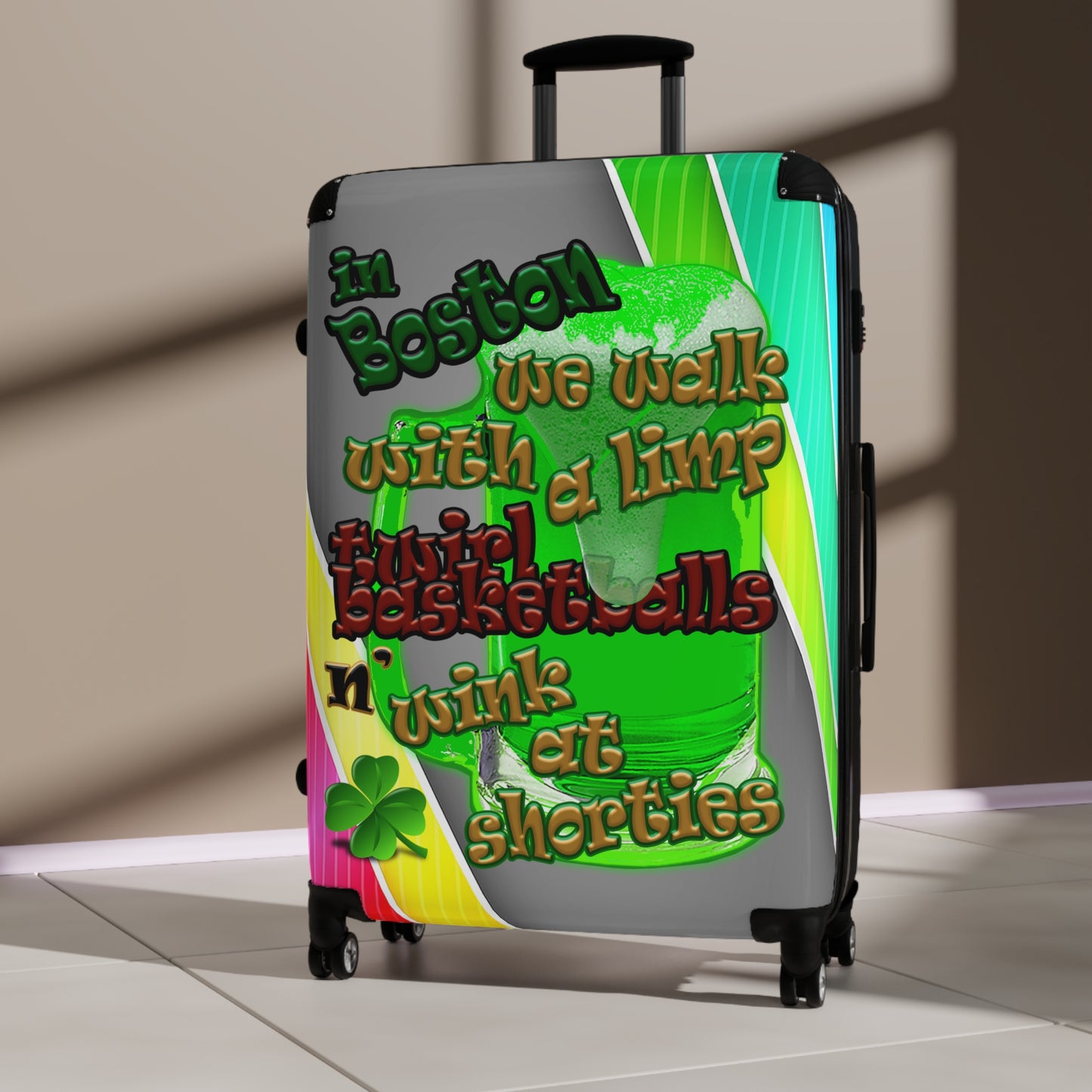 celtics logo - Suitcase (rainbow split)