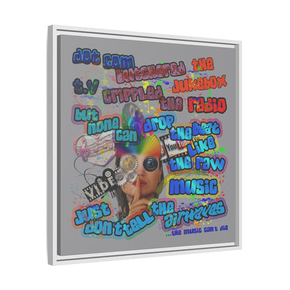 drop the beat - framed canvas art (grey)