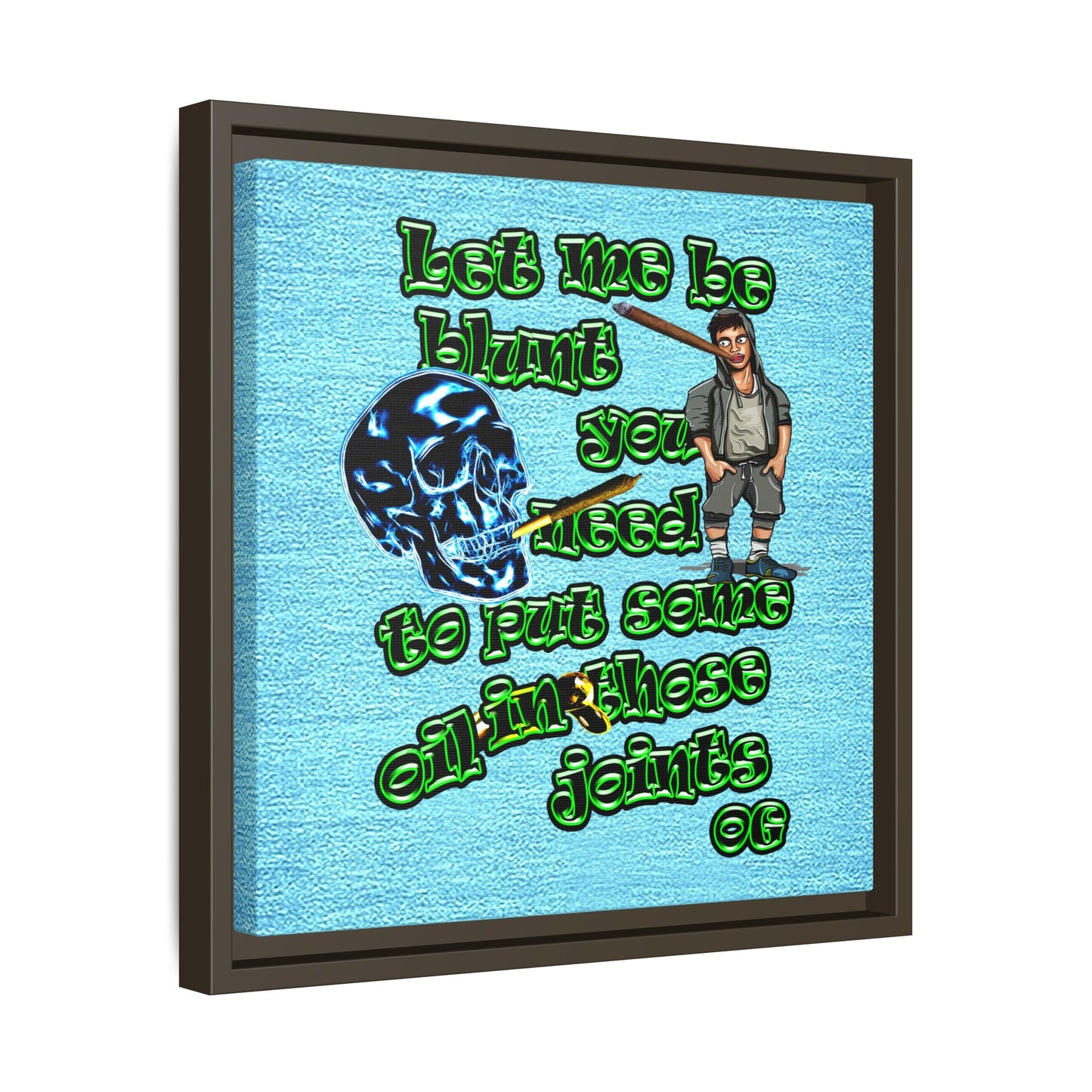 og - framed canvas art (faded blue)
