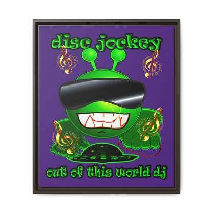 disc jockey - framed canvas art (purple)