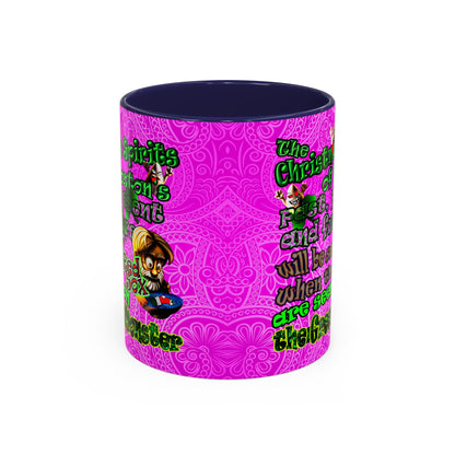 christmas spirits of boston - Accent Mug (pink swirl)