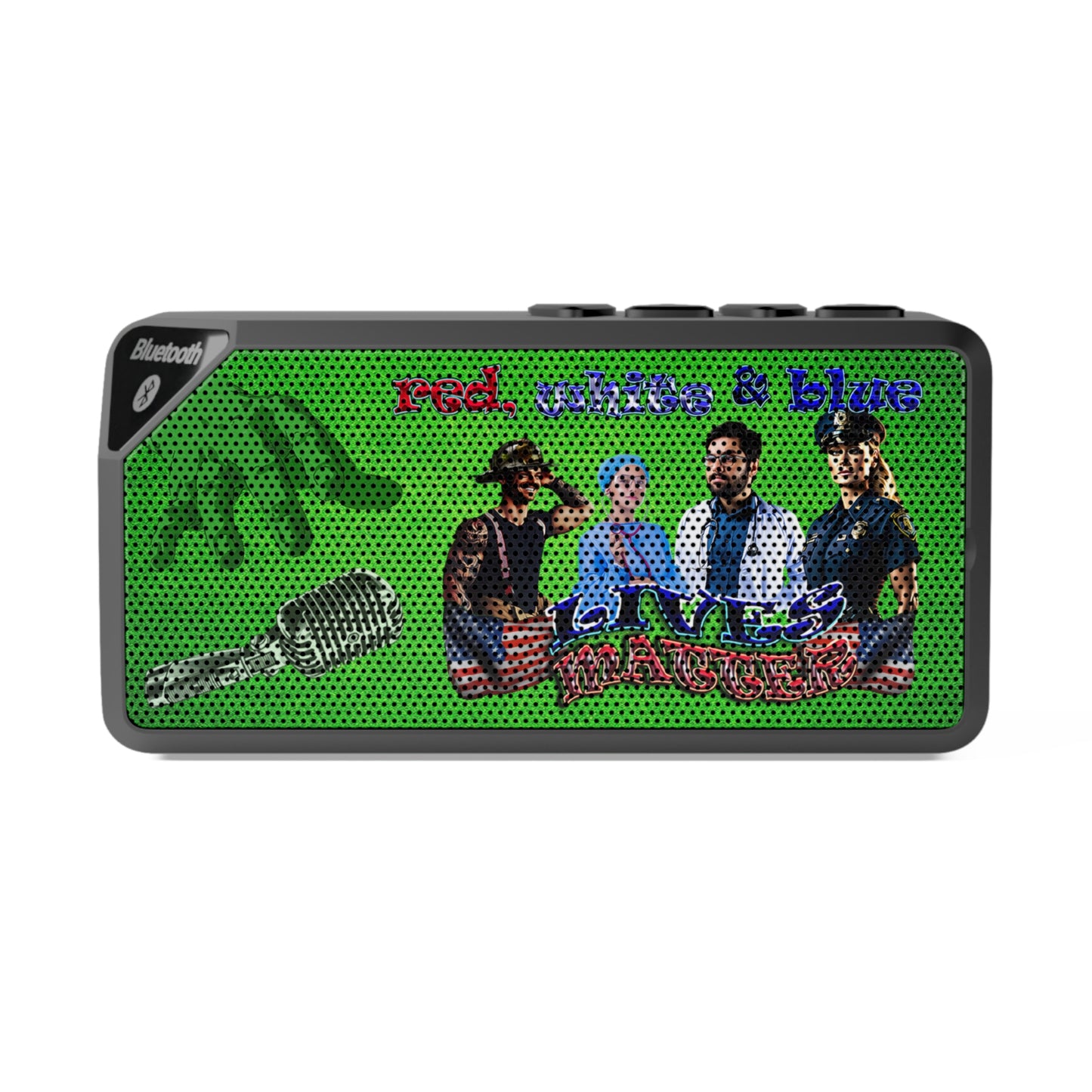 rw&b lives matter - Jabba Bluetooth Speaker (green turf)