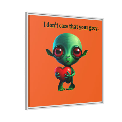 I don't care that your grey - framed canvas art (orange)