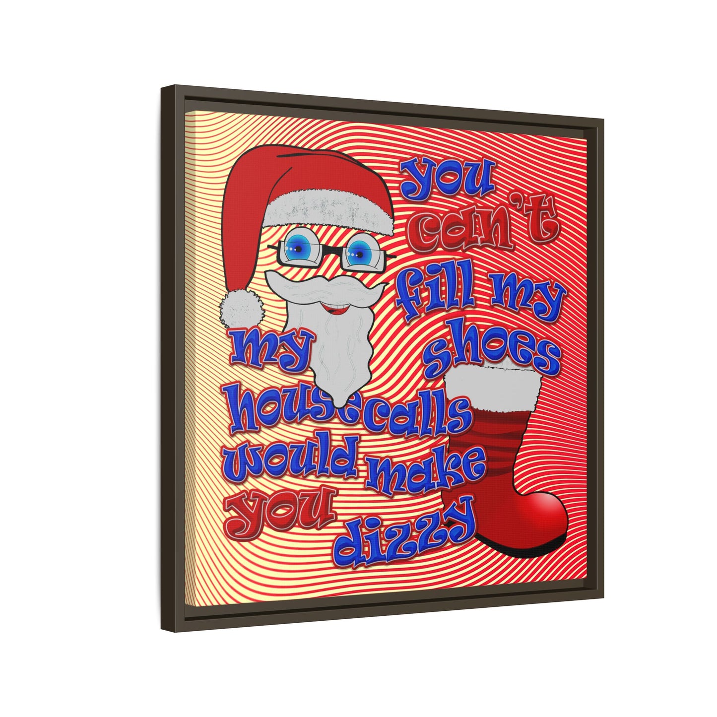 santa's shoes - framed canvas art (yellow-orange wave)