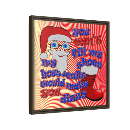 santa's shoes - framed canvas art (yellow-orange wave)