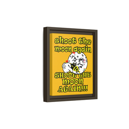 shoot the moon again - framed canvas art (yellow)