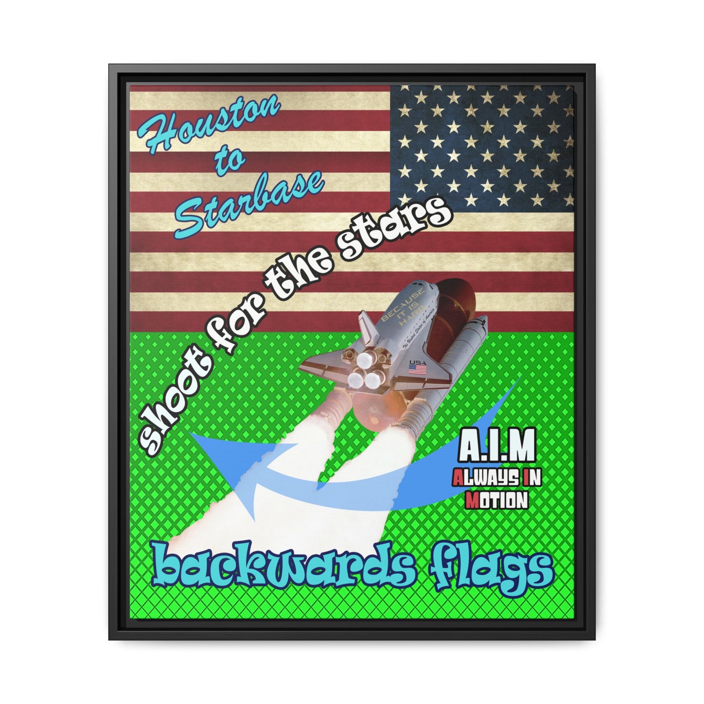 shoot for the stars - framed canvas art (logo green)