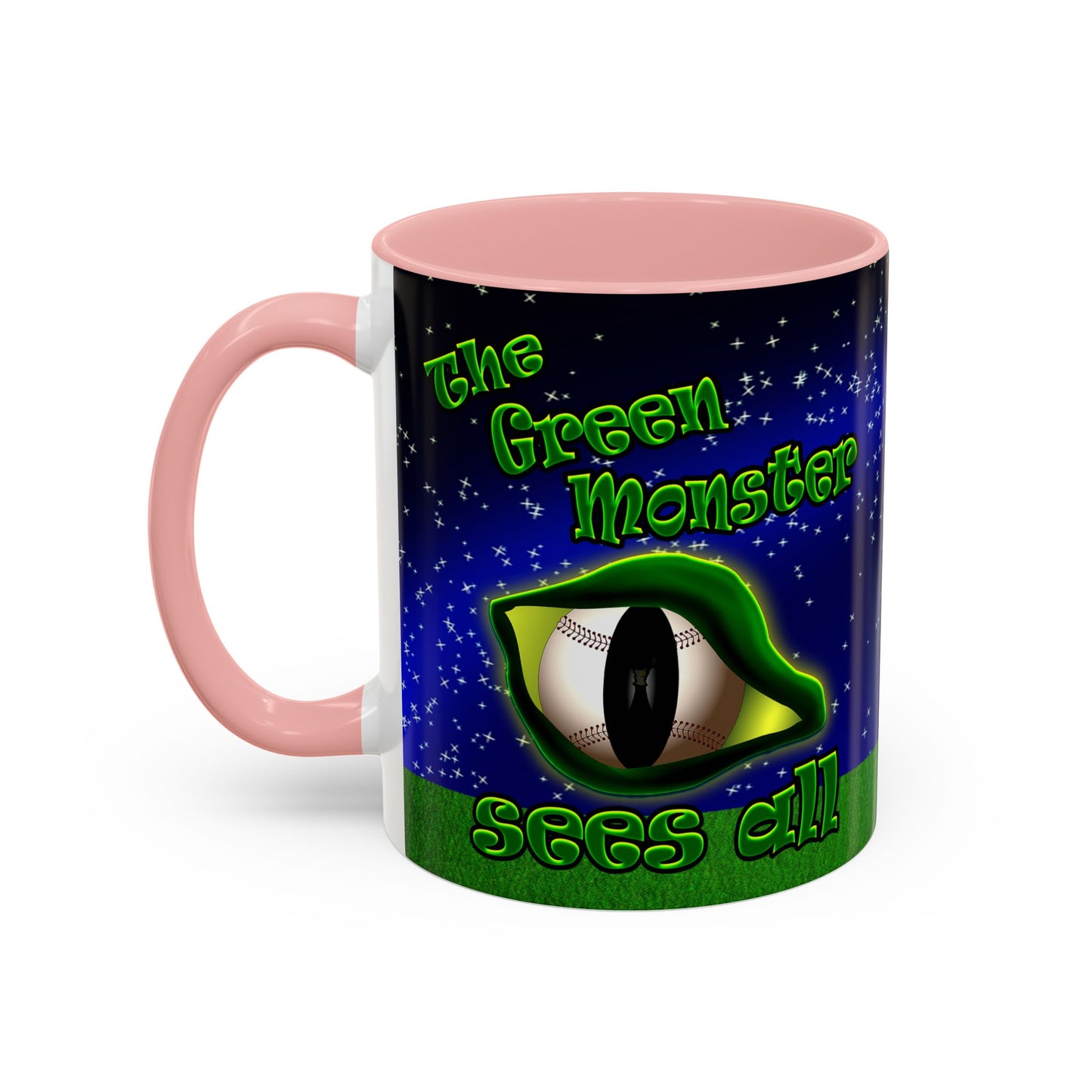 green monster - Accent Mug ('snoops' background)