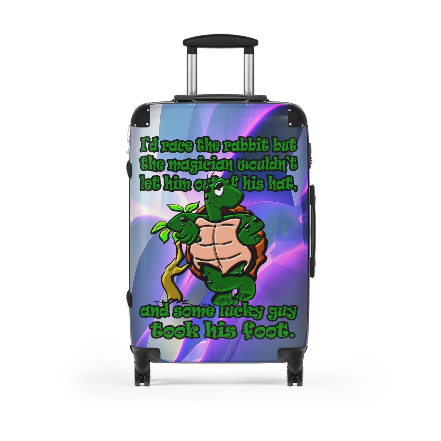 turtle race - Suitcase (grey-pink wave)