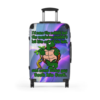 turtle race - Suitcase (grey-pink wave)