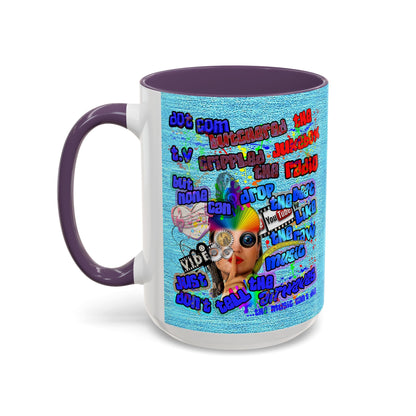 drop the beat - Accent Mug (faded blue)