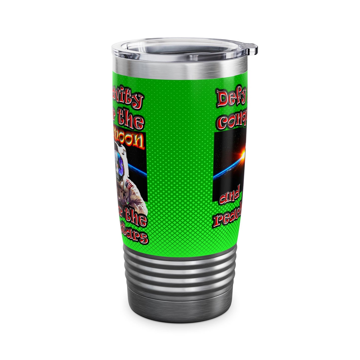 defy conquer reach - Ringneck Tumbler, 20oz (logo green)