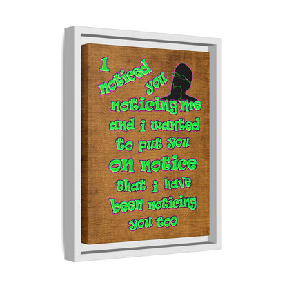 noticed you noticing - framed canvas art (brown papyrus)