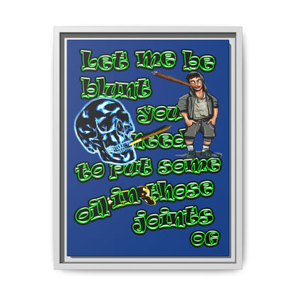 og - framed canvas art (dark blue)