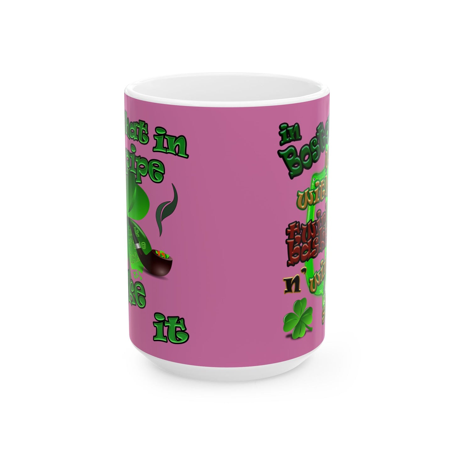 celtics logo - White Mug (light pink)
