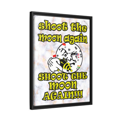 shoot the moon again - framed canvas art (white marble)