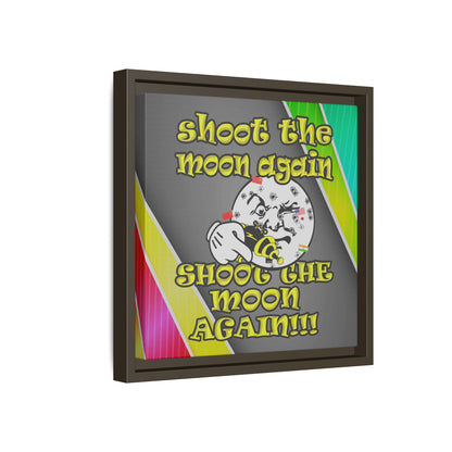 shoot the moon again - framed canvas art (rainbow split)