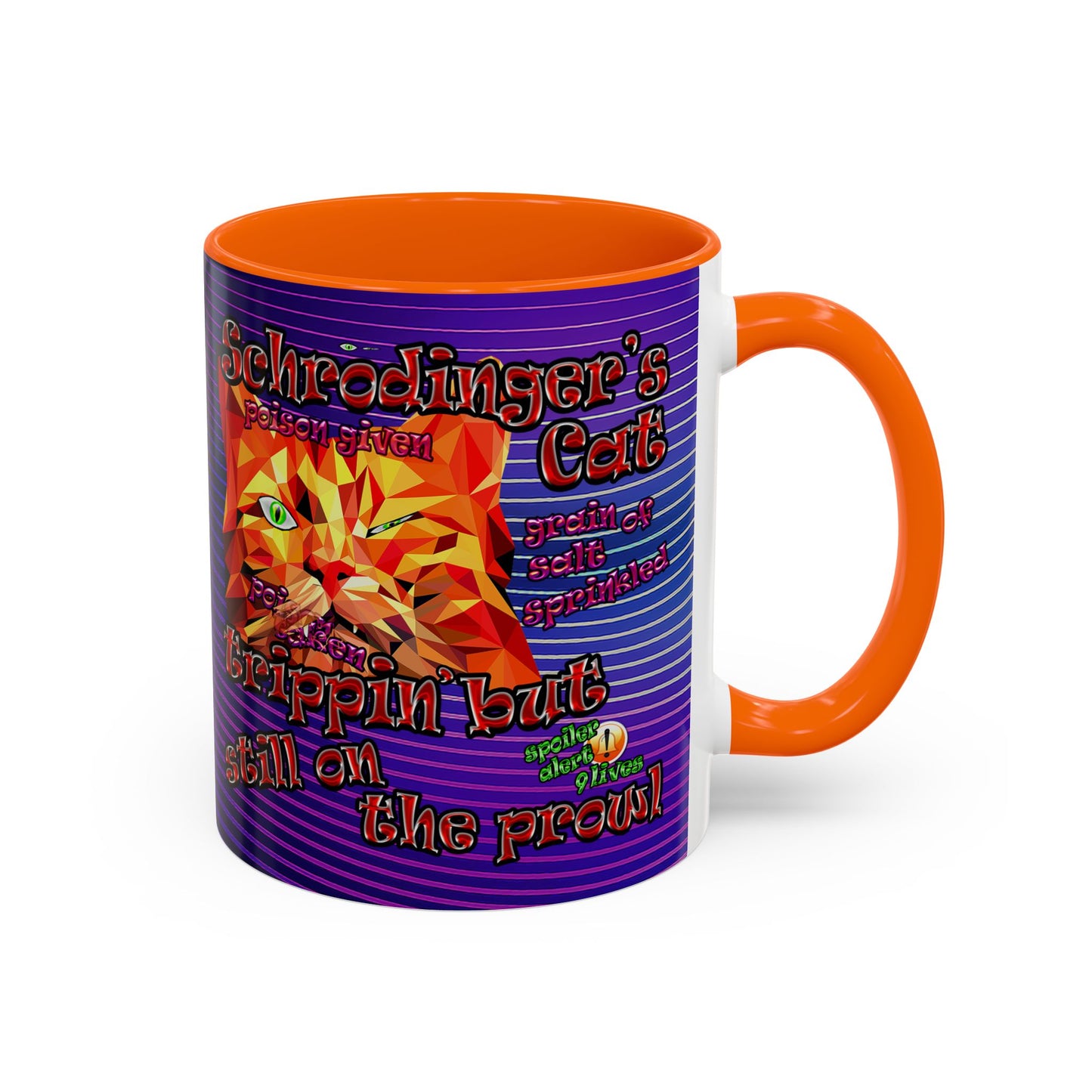 schrodinger's cat - Accent Mug (purple wave)