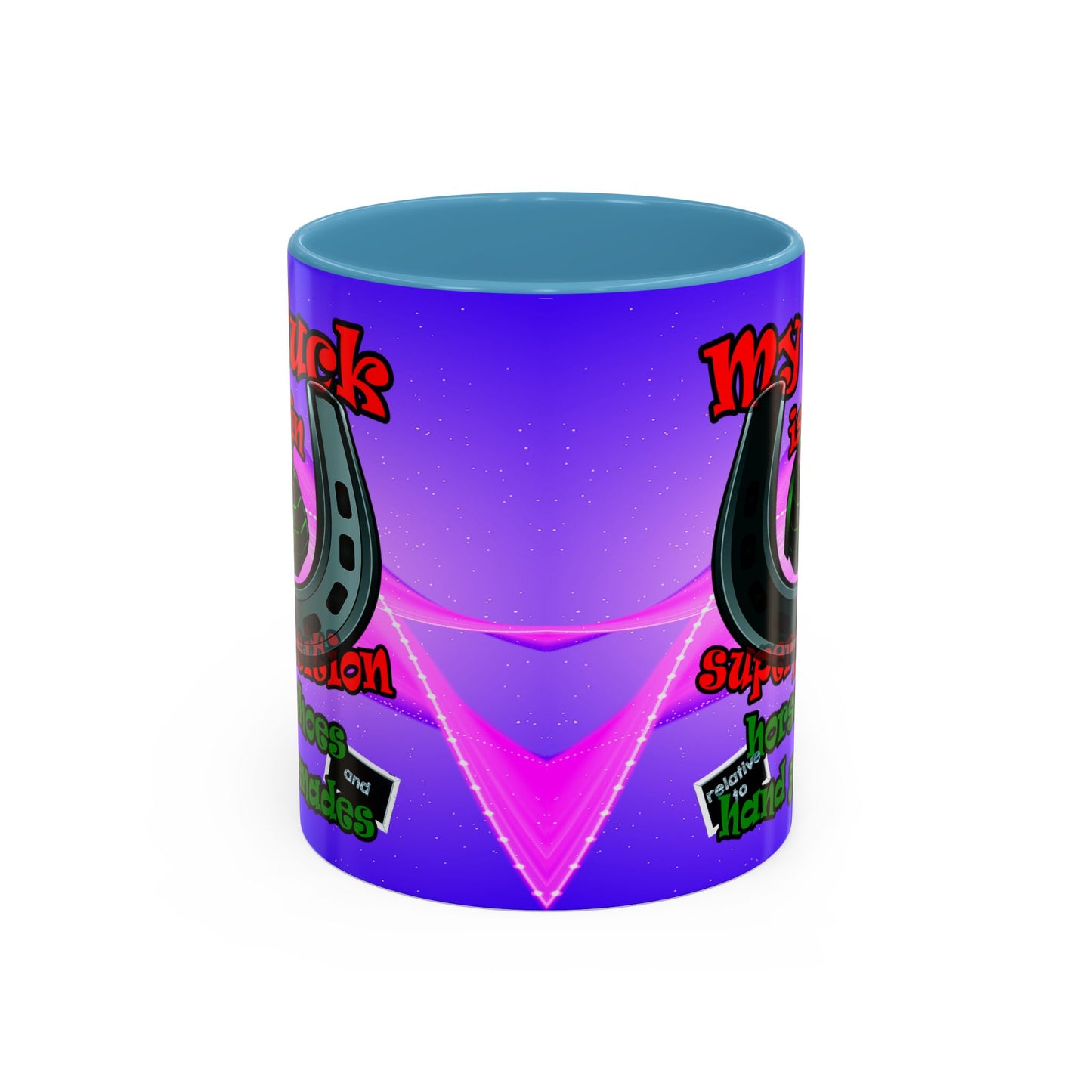 my luck - Accent Mug (purple-pink wave)