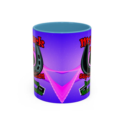 my luck - Accent Mug (purple-pink wave)