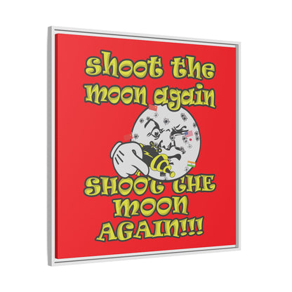 shoot the moon again - framed canvas art (red)